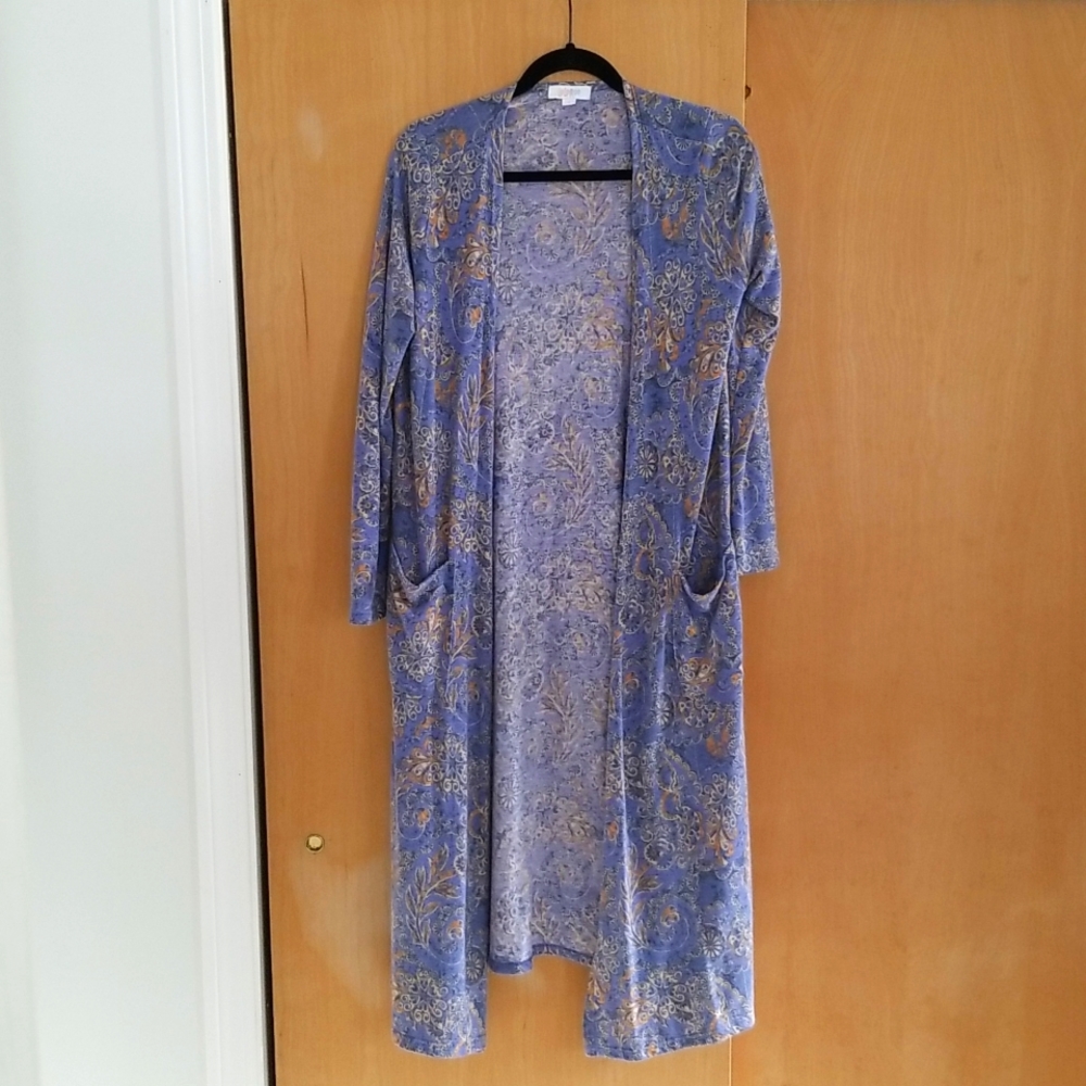 Purple Paisley Cardigan Duster